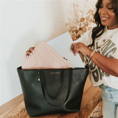 poppy and peonies tote black.